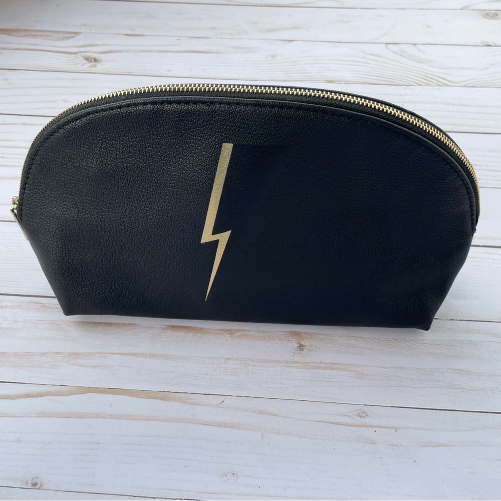CAROLINA HERRERA Bad Boy Toiletry Bag/Clutch Black Faux Leather Designer Luxe